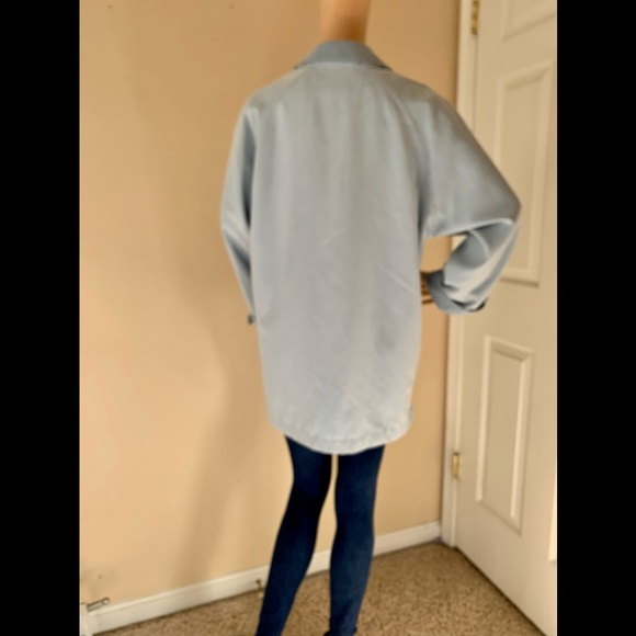 London Fog Water Repellant Coat Stone Blue Medium Petite - Picture 2 of 13